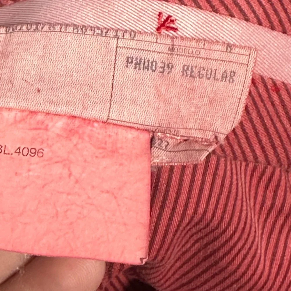 Isaia Napoli‎ Pants Mens 54R 35x31 Red Cotton Casual Flat Front Chino Trousers